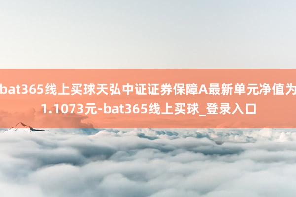 bat365线上买球天弘中证证券保障A最新单元净值为1.1073元-bat365线上买球_登录入口