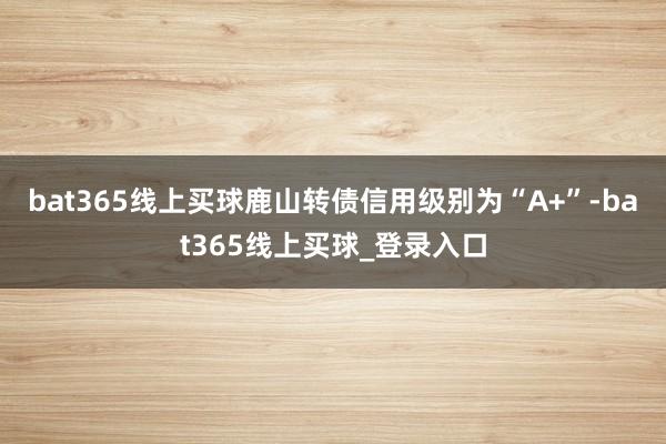 bat365线上买球鹿山转债信用级别为“A+”-bat365线上买球_登录入口